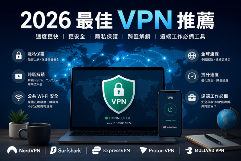 2026 最佳 VPN 推薦