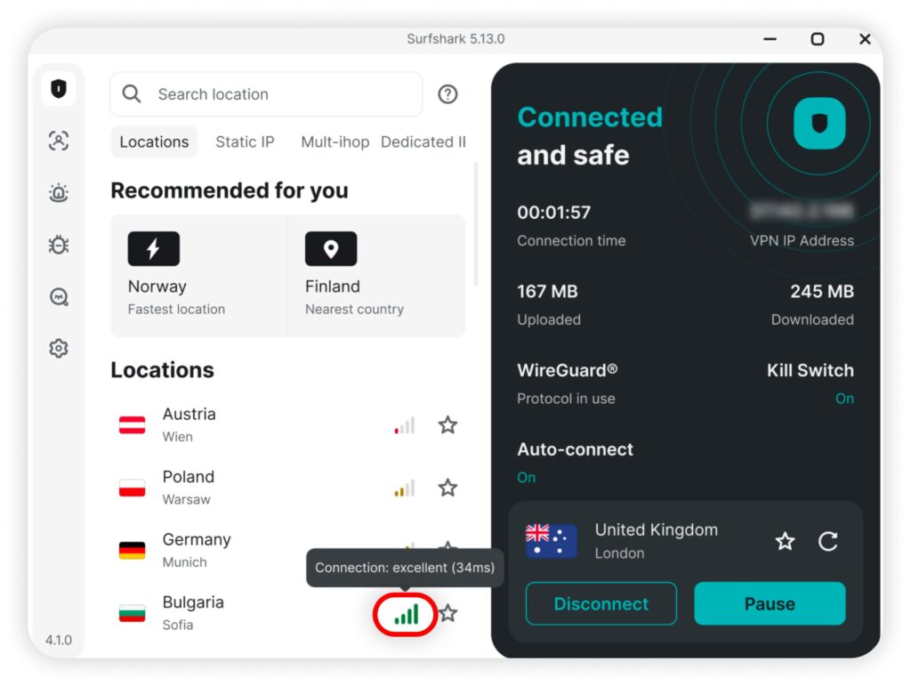 NordVPN connect